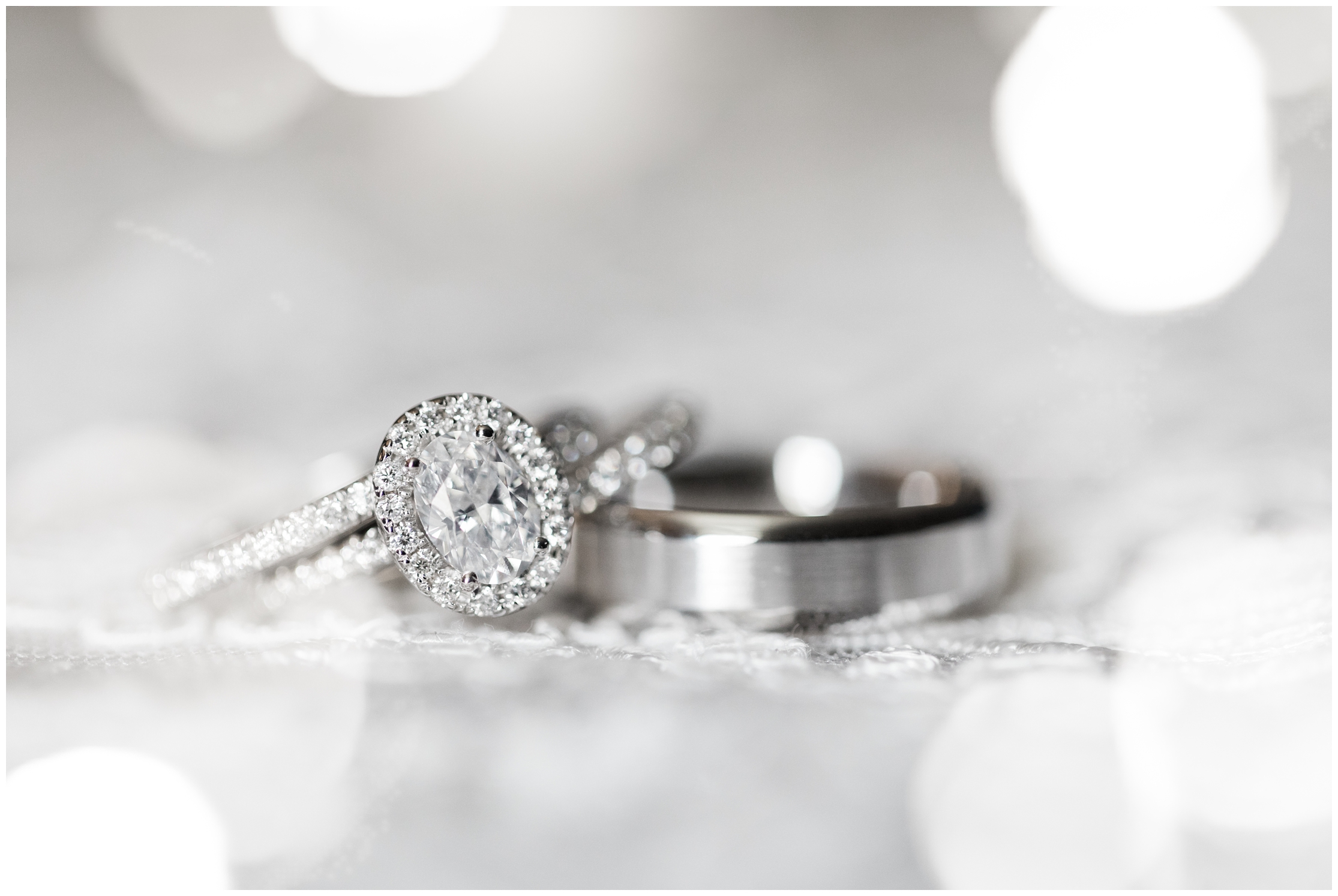 oval diamond engagement ring, wedding bands, Oval halo engagement ring, Wedding bands, wedding day details, pittsburgh wedding details, pittsburgh wedding photographer, bokeh wedding bands, 